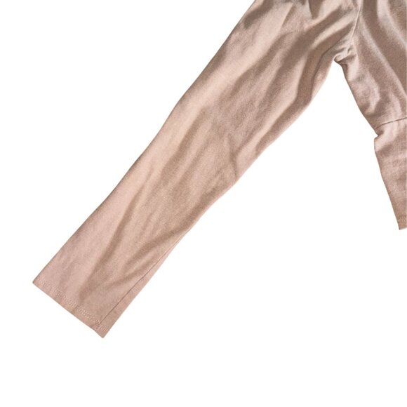 Moa Moa Cropped Fitted Long Sleeve Blouse-Tan-Size XL-GUC - Picture 4 of 6